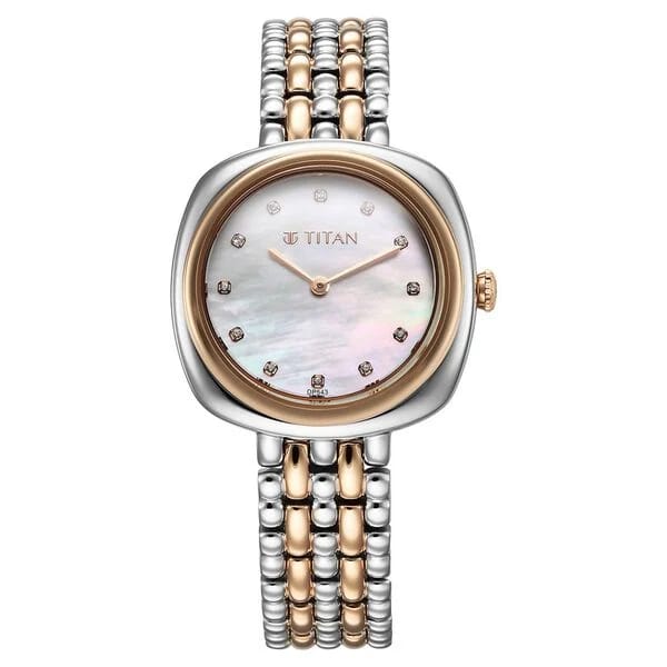 BUY ONLINE: TITAN WOMAN MOTHER OF PEARL WHITE WITH CHAIN WATCH