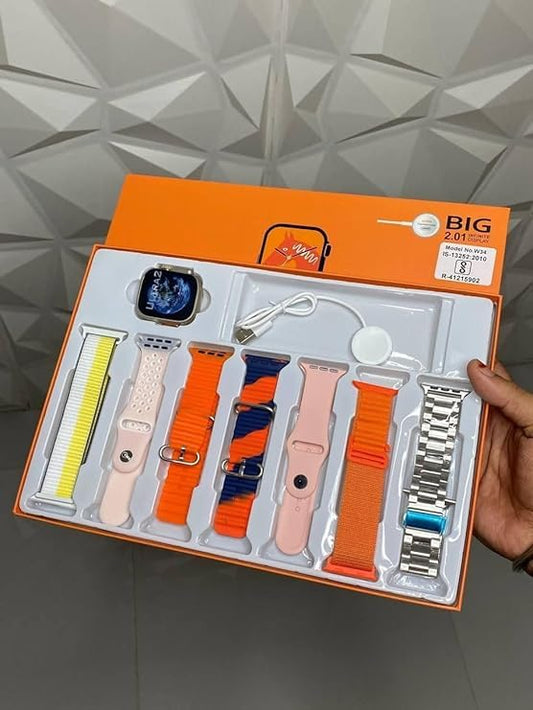 7 in 1 Smart Watch Combo {45mm Premium Model} Regular and one earbuds free