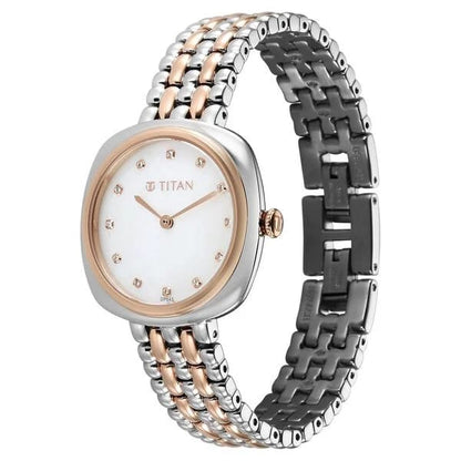 BUY ONLINE: TITAN WOMAN MOTHER OF PEARL WHITE WITH CHAIN WATCH