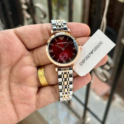 EMPORIO ARMANI GIANNI T-BAR ANALOG GREY DIAL WOMAN'S WATCH - AR1840