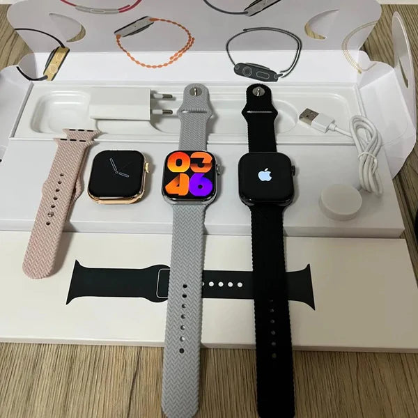 Nidman Smart Watch Series 9: Dubai Quality With Logo 45mm Fitness Tracker,SpO2, Water Resistant, Always On Display,- Extra Strap FREE Inside Box